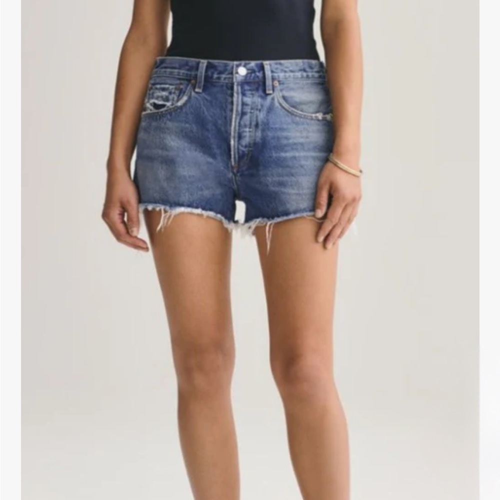 Agolde Blue Denim Parker Shorts